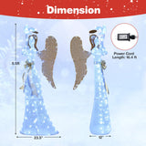 Tangkula 5.5 FT Christmas Lighted Angel 3D Pre-lit Halo Angel with Pigeon