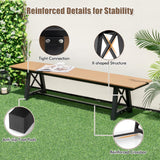 Tangkula 6 FT HDPE Outdoor Bench, Extra Long Patio Picnic Bench for 3-4 People, 1100 lbs Weight Capacity