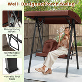 Tangkula 2 Person Porch Swing, Patio Swing with Adjustable Canopy