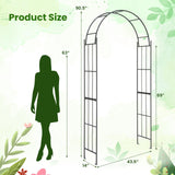 Tangkula Garden Arbor, Metal Arch with Trellis for Climbing Plants
