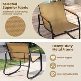 Tangkula 3 Piece Rocking Bistro Set Outdoor with Storage Basket