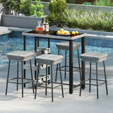Tangkula Patio Bar Stools Set of 2/4 (29.5”)