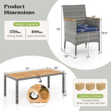 Tangkula 9 Pieces Patio PE Wicker Dining Set