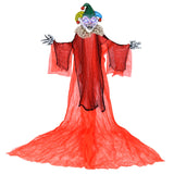 Tangkula 13.1 ft Halloween Hanging Clown w/Wings, Switch Controlled Animatronic Ghost w/Lighted Colorful Eyes
