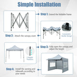 Tangkula 10 x 10 FT Pop up Canopy Tent with Sidewalls and Awning for Party Picnic Event