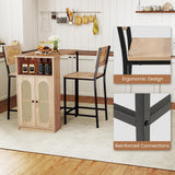 Tangkula 3 Piece Counter Height Bar Table Set