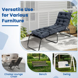 Tangkula  73 x 22 Inch Patio High Back Recliner Cushion with 4 String Ties