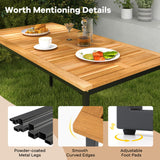 Tangkula 6 Pieces Outdoor Acacia Wood Dining Set