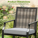 Tangkula Patio Bar Stools(w/Armrest)