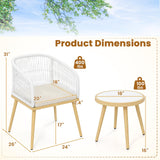 Tangkula 3 Pieces Patio Bistro Set