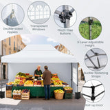 Tangkula 10x14 FT Pop Up Canopy, Outdoor Tent with 4 Sidewalls