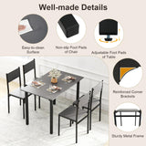 Tangkula Dining Table Set for 4, Retro Kitchen Table and Chairs Set for 4