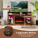 Tangkula Fireplace TV Stand for 65 Inch TV for Living Room