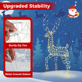Tangkula 6 FT Lighted Christmas Reindeer, 3D Buck Xmas Decoration with 300 Warm White LED Lights