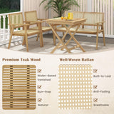 Tangkula Patio Table and Chair Set for 4, Outdoor Wood Conversation Set, Suitable for Backyard, Garden, Porch
