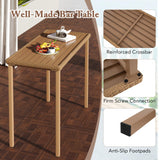 Tangkula Patio Bar Table, Heavy Duty Rectangle Metal Frame 48 Inches Outdoor Counter Height Table