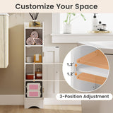 Tangkula Bathroom Storage Cabinet with Adjustable Shelves & Open Compartment