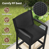 Tangkula 3 Pieces Patio Bar Set for Garden