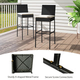 Tangkula Outdoor Bar Height Chair with Soft Seat Cushion & Cozy Footrest
