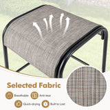Tangkula Outdoor Bar Stools Set of 2/4, 30" Bar Height Bistro Stools with Breathable Fabric Seat & Heavy-Duty Metal Frame