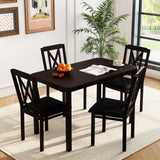 Tangkula 47" Dining Table Set for 4 Mid-Century Modern Dining Table and Chairs Set for Kitchen
