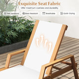 Tangkula Patio Chaise Lounge Chair, 5 Position Adjustable Acacia Wood Patio Lounger