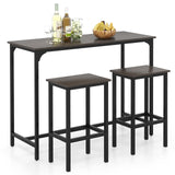 Tangkula 3 Piece Counter Height Bar Table Set