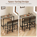 Tangkula 3 Piece Counter Height Bar Table Set