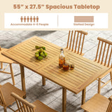 Tangkula 55” x 27.5” Wooden Tabletop, Slatted Table Top Board Split in 2 Square