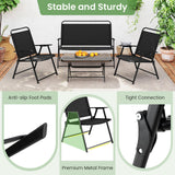 Tangkula 4 Piece Folding Patio Furniture Set