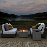 Tangkula 2 Piece Propane Fire Pit Table Set with Tank Holder