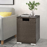 Tangkula Outdoor Propane Tank Cover Table