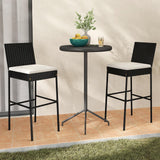 Tangkula Outdoor Bar Height Chair with Soft Seat Cushion & Cozy Footrest