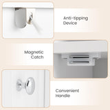 Tangkula Bathroom Storage Cabinet with Adjustable Shelves & Open Compartment