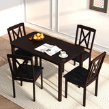 Tangkula 47" Dining Table Set for 4 Mid-Century Modern Dining Table and Chairs Set for Kitchen