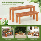 Tangkula Outdoor Backless Bench Set of 2