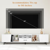 Tangkula White TV Stand for TVs up to 90 Inch