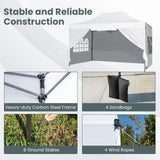 Tangkula 10x14 FT Pop Up Canopy, Outdoor Tent with 4 Sidewalls