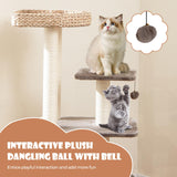 Tangkula 52 Inch Cattail Cat Tower with Sisal Scratching Posts