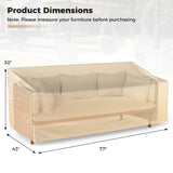 Tangkula Patio Loveseat Cover, 2-Seater Waterproof Outdoor Deep Sofa Cover with Padded Handle & Click-Close Straps