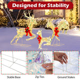 Tangkula 3-Piece Outdoor Christmas Lighted Reindeer Family Set, Light up Xmas Deer Decorations ( 3.4 FT+3.1 FT+1.6 FT )