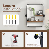 Tangkula 30 x 22 Inch Pivot Wall-Mounted Mirror, Tilting Bathroom Mirror w/Shatter-Proof Film