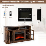 Tangkula Fireplace TV Stand for 65 Inch TV for Living Room