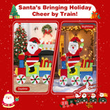 Tangkula Lighted Santa on Train Christmas Decoration with LED Lights