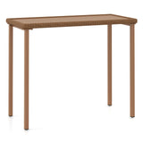 Tangkula Patio Bar Table, Heavy Duty Rectangle Metal Frame 48 Inches Outdoor Counter Height Table