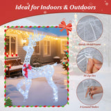 Tangkula 5 Feet Pre-Lit Christmas Reindeer with 100 LED Lights
