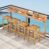 Tangkula Acacia Wood Balcony Table Set