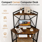 Tangkula Corner Desk with Hutch