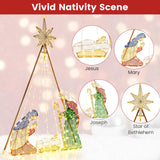 Tangkula 6 FT Christmas Lighted Nativity Scene Set, Indoor/Outdoor Pre-Lit Xmas Scene with 240 Warm White LED Lights