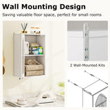 Tangkula Bathroom Wall Cabinet with Tempered Glass Door & Adjustable Shelf